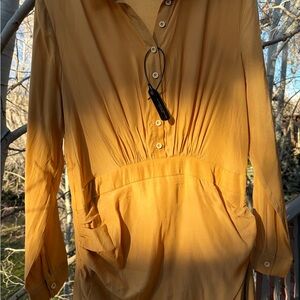 Gold Button-Up Dress